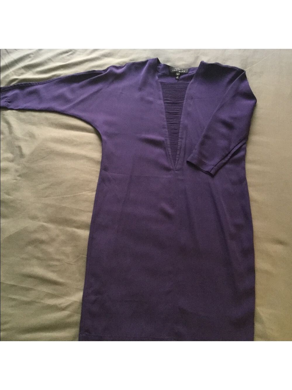 🔥SALE Robert Rodriguez Silk String Front Dolman Sleeve Minimalist Dress, sz 0 - Picture 3 of 8